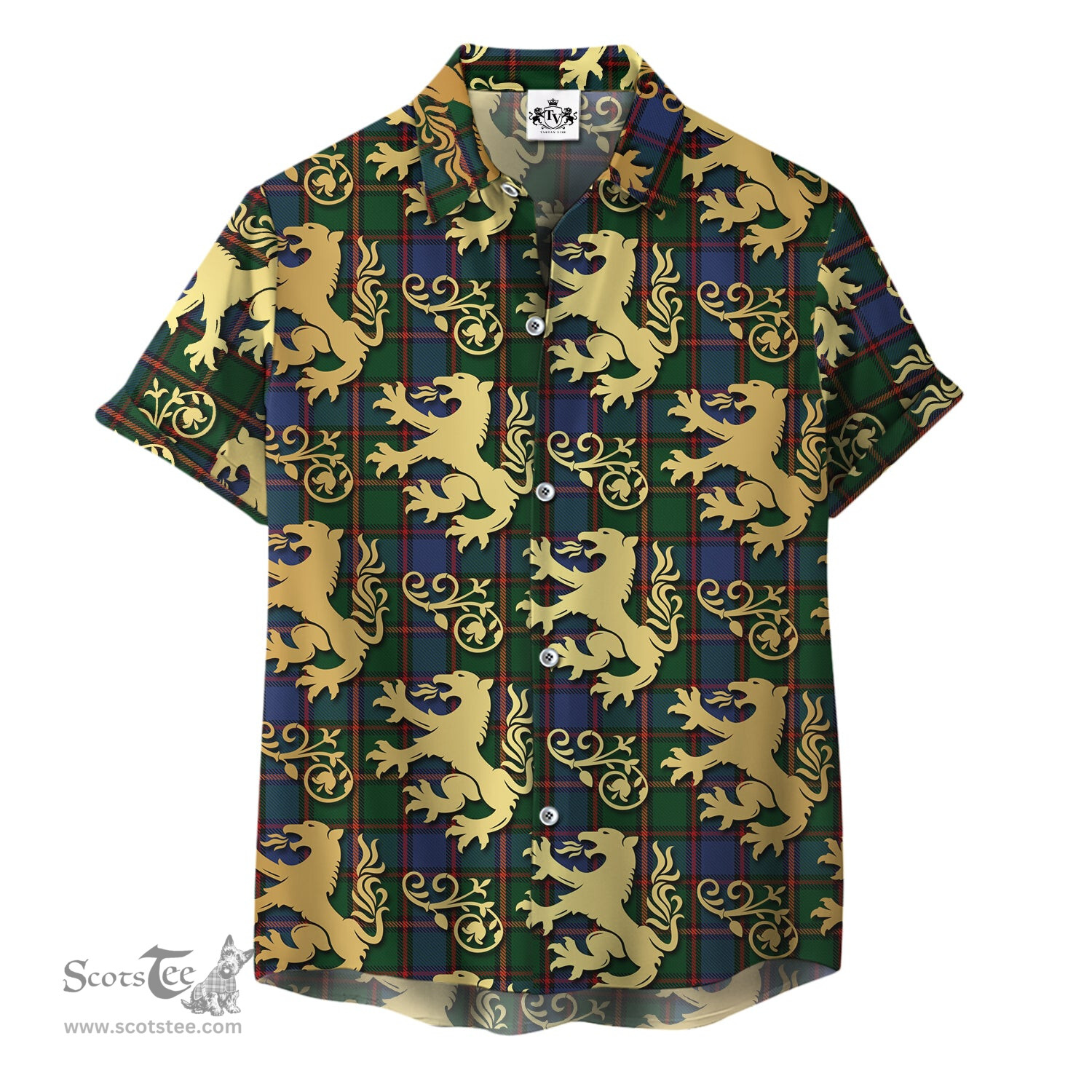 ScotsTee Shop Scottish Skene 01 Clan Tartan Lion Rampant Hawaiian Shirt