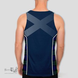 ScotsTee Shop Scottish Bannatyne Clan Scottish Crest and Scottish Thistle Sport Tartan Mens Tanks Top