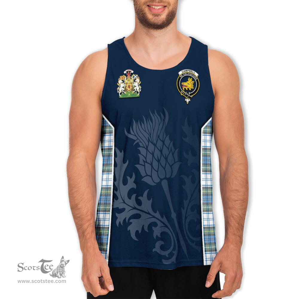 ScotsTee Shop Scottish Campbell Dress Ancient Clan Scottish Crest and Scottish Thistle Sport Tartan Mens Tanks Top