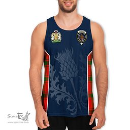 ScotsTee Shop Scottish Darroch Clan Scottish Crest and Scottish Thistle Sport Tartan Mens Tanks Top