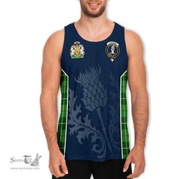 ScotsTee Shop Scottish Clephan Clan Scottish Crest and Scottish Thistle Sport Tartan Mens Tanks Top