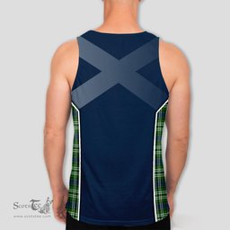 ScotsTee Shop Scottish Learmonth Clan Scottish Crest and Scottish Thistle Sport Tartan Mens Tanks Top