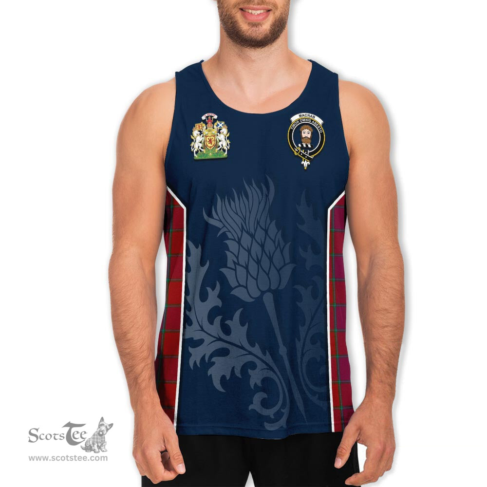 ScotsTee Shop Scottish MacNab Old Clan Scottish Crest and Scottish Thistle Sport Tartan Mens Tanks Top