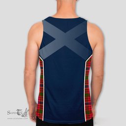 ScotsTee Shop Scottish MacRow Clan Scottish Crest and Scottish Thistle Sport Tartan Mens Tanks Top