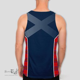 ScotsTee Shop Scottish Leslie Modern Clan Scottish Crest and Scottish Thistle Sport Tartan Mens Tanks Top