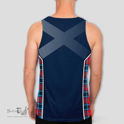 ScotsTee Shop Scottish MacTavish Modern Clan Scottish Crest and Scottish Thistle Sport Tartan Mens Tanks Top