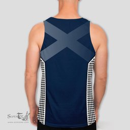 ScotsTee Shop Scottish Shepherd Clan Scottish Crest and Scottish Thistle Sport Tartan Mens Tanks Top