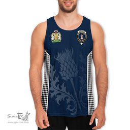 ScotsTee Shop Scottish Shepherd Clan Scottish Crest and Scottish Thistle Sport Tartan Mens Tanks Top