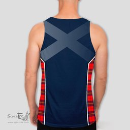 ScotsTee Shop Scottish Ruthven Modern Clan Scottish Crest and Scottish Thistle Sport Tartan Mens Tanks Top