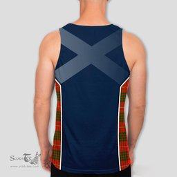 ScotsTee Shop Scottish Cameron Modern Clan Scottish Crest and Scottish Thistle Sport Tartan Mens Tanks Top