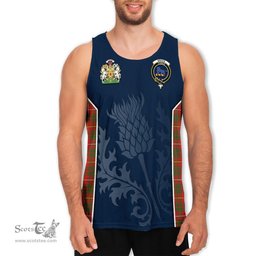 ScotsTee Shop Scottish Bruce Modern Clan Scottish Crest and Scottish Thistle Sport Tartan Mens Tanks Top