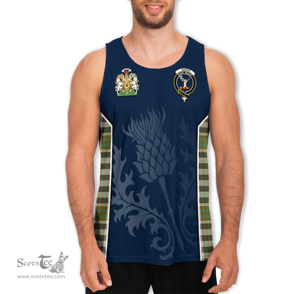 ScotsTee Shop Scottish Burns Check Clan Scottish Crest and Scottish Thistle Sport Tartan Mens Tanks Top