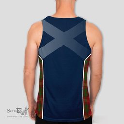 ScotsTee Shop Scottish Burns Clan Scottish Crest and Scottish Thistle Sport Tartan Mens Tanks Top