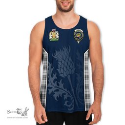 ScotsTee Shop Scottish Douglas Grey Modern Clan Scottish Crest and Scottish Thistle Sport Tartan Mens Tanks Top