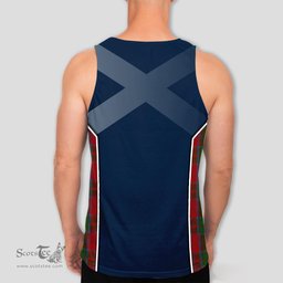 ScotsTee Shop Scottish Drummond Clan Scottish Crest and Scottish Thistle Sport Tartan Mens Tanks Top