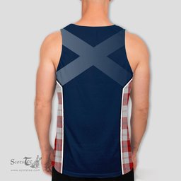 ScotsTee Shop Scottish Cunningham Dress Clan Scottish Crest and Scottish Thistle Sport Tartan Mens Tanks Top