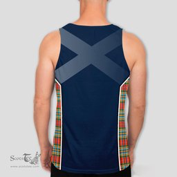 ScotsTee Shop Scottish Chattan Clan Scottish Crest and Scottish Thistle Sport Tartan Mens Tanks Top