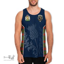ScotsTee Shop Scottish MacIntosh Modern Clan Scottish Crest and Scottish Thistle Sport Tartan Mens Tanks Top