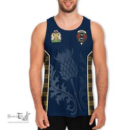 ScotsTee Shop Scottish MacLeod Clan Scottish Crest and Scottish Thistle Sport Tartan Mens Tanks Top