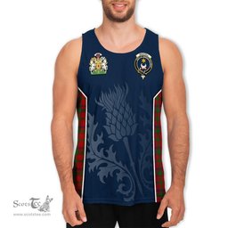 ScotsTee Shop Scottish MacColl Clan Scottish Crest and Scottish Thistle Sport Tartan Mens Tanks Top