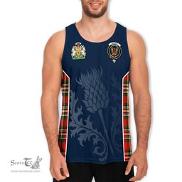 ScotsTee Shop Scottish MacGill Modern Clan Scottish Crest and Scottish Thistle Sport Tartan Mens Tanks Top