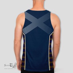 ScotsTee Shop Scottish MacLellan Modern Clan Scottish Crest and Scottish Thistle Sport Tartan Mens Tanks Top