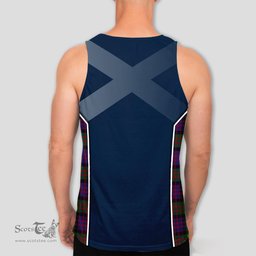 ScotsTee Shop Scottish MacDonald Clan Scottish Crest and Scottish Thistle Sport Tartan Mens Tanks Top
