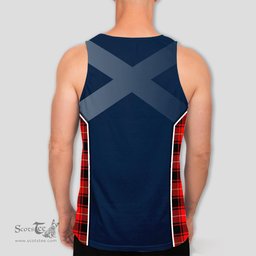 ScotsTee Shop Scottish MacIver Modern Clan Scottish Crest and Scottish Thistle Sport Tartan Mens Tanks Top