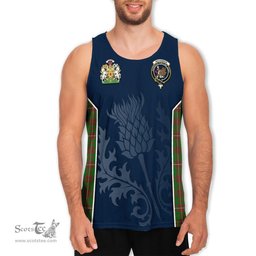 ScotsTee Shop Scottish MacKinnon Hunting Modern Clan Scottish Crest and Scottish Thistle Sport Tartan Mens Tanks Top