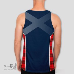 ScotsTee Shop Scottish Wallace Weathered Clan Scottish Crest and Scottish Thistle Sport Tartan Mens Tanks Top