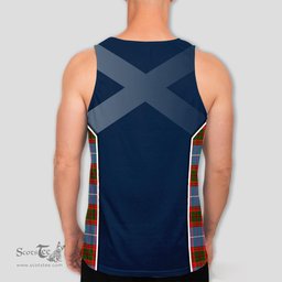 ScotsTee Shop Scottish Spalding Clan Scottish Crest and Scottish Thistle Sport Tartan Mens Tanks Top