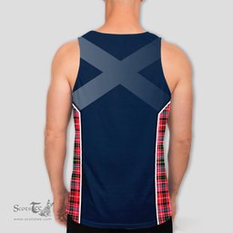 ScotsTee Shop Scottish Straiton Clan Scottish Crest and Scottish Thistle Sport Tartan Mens Tanks Top