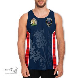 ScotsTee Shop Scottish Rose Modern Clan Scottish Crest and Scottish Thistle Sport Tartan Mens Tanks Top