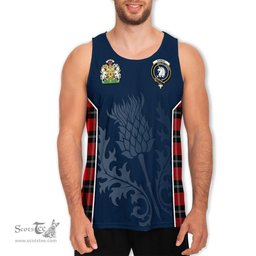ScotsTee Shop Scottish Ramsay Modern Clan Scottish Crest and Scottish Thistle Sport Tartan Mens Tanks Top