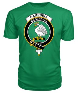 ScotsTee Shop Scottish Campell of Cawder Clan Tartan Scottish Clans Crest T Shirt