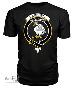 ScotsTee Shop Scottish Campell of Cawder Clan Tartan Scottish Clans Crest T Shirt