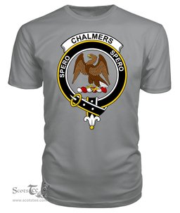 ScotsTee Shop Scottish Chalmers (Balnacraig) Clan Tartan Scottish Clans Crest T Shirt