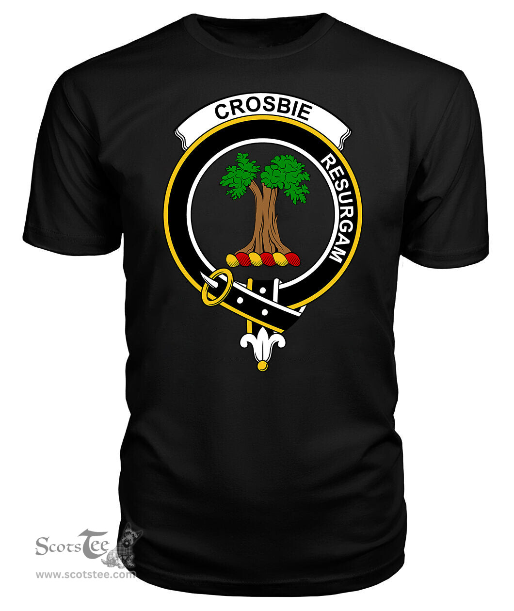 ScotsTee Shop Scottish Crosbie (or Crosby) Clan Tartan Scottish Clans Crest T Shirt