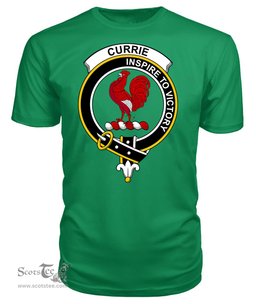 ScotsTee Shop Scottish Currie or Curry Clan Tartan Scottish Clans Crest T Shirt