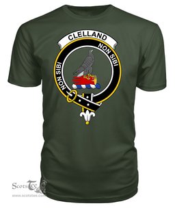 ScotsTee Shop Scottish Clelland Clan Tartan Scottish Clans Crest T Shirt