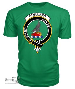 ScotsTee Shop Scottish Clelland Clan Tartan Scottish Clans Crest T Shirt