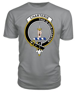 ScotsTee Shop Scottish Charteris (Earls of Wemyss) Clan Tartan Scottish Clans Crest T Shirt