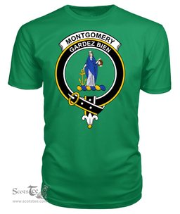ScotsTee Shop Scottish Montgomery Clan Tartan Scottish Clans Crest T Shirt