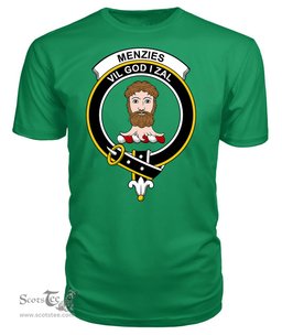 ScotsTee Shop Scottish Menzies Clan Tartan Scottish Clans Crest T Shirt