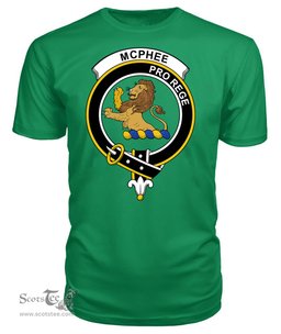 ScotsTee Shop Scottish McPhee Clan Tartan Scottish Clans Crest T Shirt