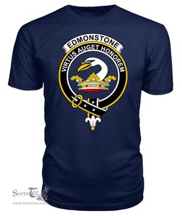 ScotsTee Shop Scottish Edmonstone (of Duntreath) Clan Tartan Scottish Clans Crest T Shirt
