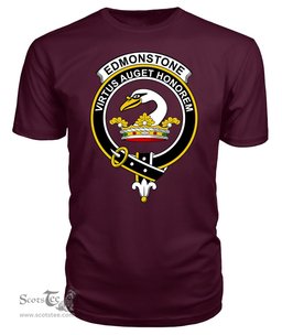 ScotsTee Shop Scottish Edmonstone (of Duntreath) Clan Tartan Scottish Clans Crest T Shirt