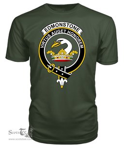 ScotsTee Shop Scottish Edmonstone (of Duntreath) Clan Tartan Scottish Clans Crest T Shirt