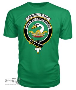 ScotsTee Shop Scottish Edmonstone (of Duntreath) Clan Tartan Scottish Clans Crest T Shirt