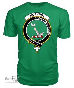 ScotsTee Shop Scottish Hopkirk Clan Tartan Scottish Clans Crest T Shirt